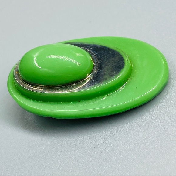 Vintage Art Deco Poured Glass Dress Clip Pin - Picture 8 of 15